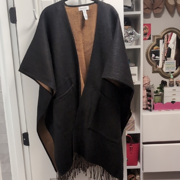 Nordstrom Jackets & Blazers - Nordstrom Black and Brown Wool Poncho